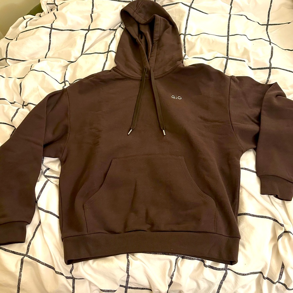 NWT alo Accolade hoodie in Chocolate Brown